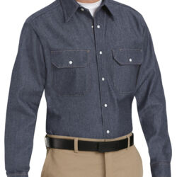 Men's Tall Deluxe Denim Long Sleeve Shirt Thumbnail