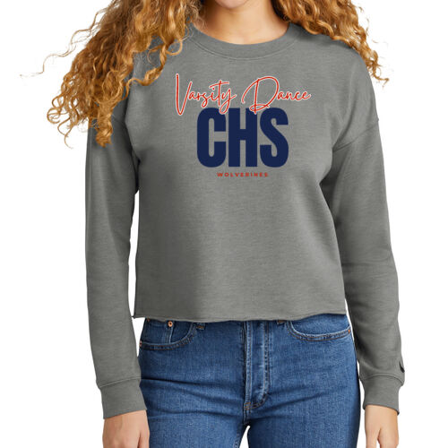 Chap Dance - Ladies Tri Blend Fleece Crop Crew Thumbnail